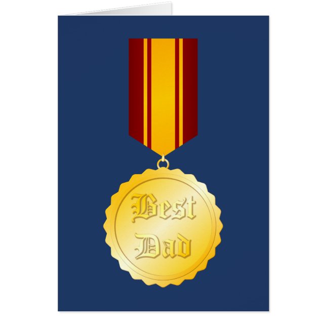 Best Dad Medal Brooch Father’s Day Cards (Front)