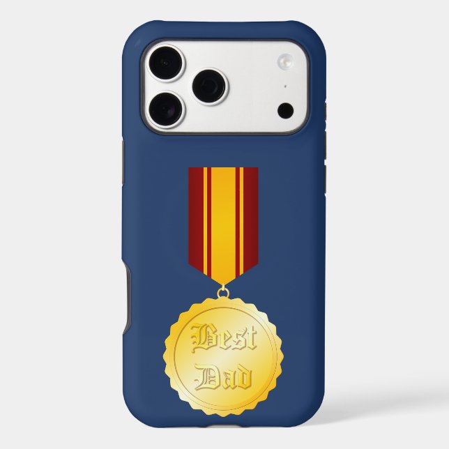 Best Dad Medal Brooch Father’s Day iPhone Case (Back)