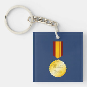 Best Dad Medal Brooch Father’s Day Keychain