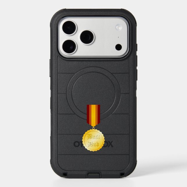 Best Dad Medal Brooch Father’s Day Otterbox iPhone Case (Back)