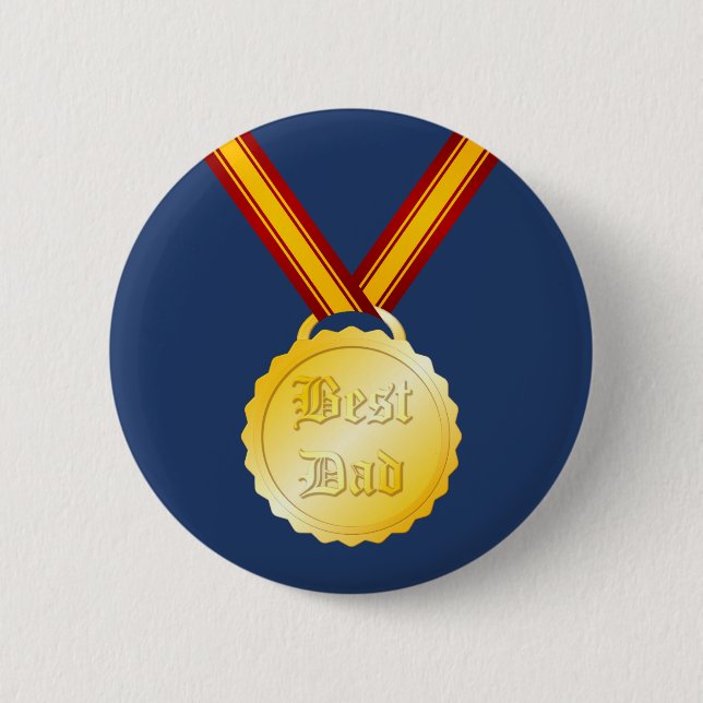 Best Dad Medal Father’s Day Button (Front)