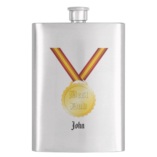 Best Dad Medal Father’s Day Flask (Front)