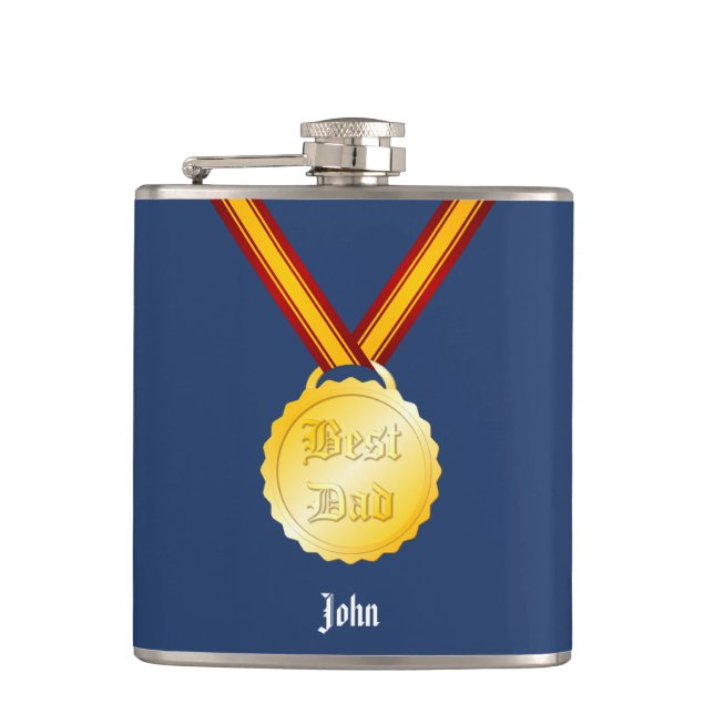 Best Dad Medal Father’s Day Flask (Front)