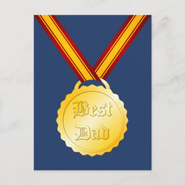 Best Dad Medal Father’s Day Postcard (Front)