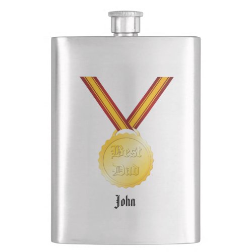 Best Dad Medal Flask
