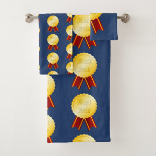Best Dad Medal Ribbon Father’s Day Bath Towel Set