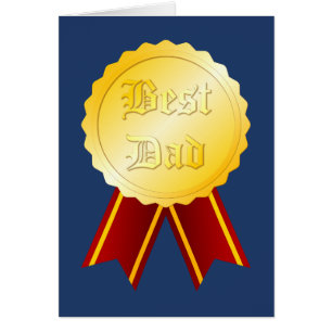 Best Dad Medal Ribbon Father’s Day Cards
