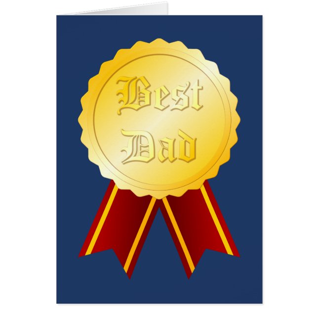 Best Dad Medal Ribbon Father’s Day Cards (Front)