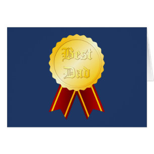 Best Dad Medal Ribbon Father’s Day Cards