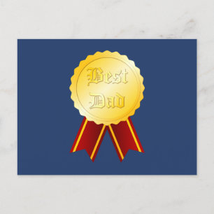 Best Dad Medal Ribbon Father’s Day Postcard