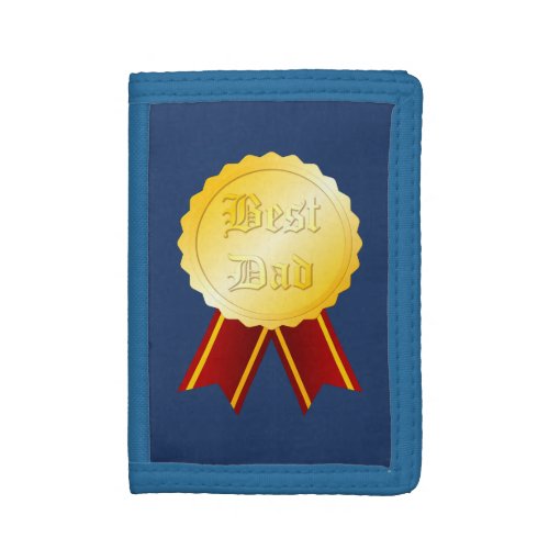 Best Dad Medal Ribbon Fathers Day Trifold Wallet