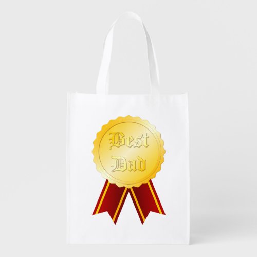 Best Dad Medal Ribbon Grocery Bag