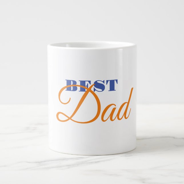 Best Dad Minimalist Clean Professional Giant Coffee Mug (Front)