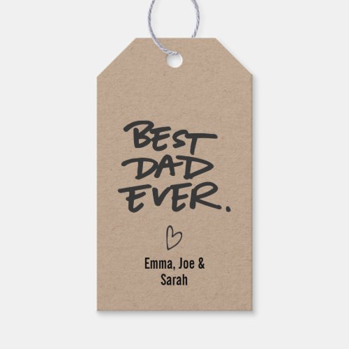 Best Dad Minimalist Gift Tags