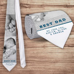 Best Dad Modern Blue Father`s Day 2 Photo Collage Neck Tie<br><div class="desc">Best Dad Modern Blue Father`s Day 2 Photo Collage neck tie. Modern design in blue and white colors with grey rustic texture background. Personalize with your favorite 2 photos and add your names or write any message you want. Make a unique and sweet keepsake gift for dad or new dad...</div>