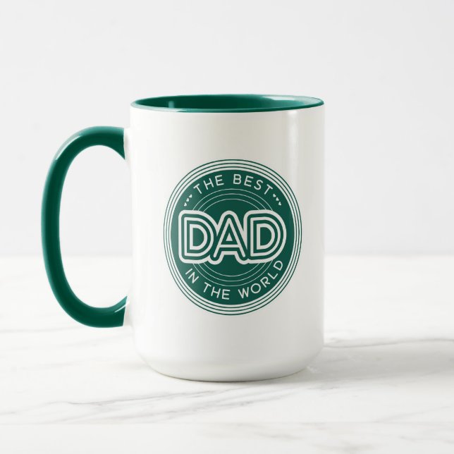 Best Dad Modern Dark Green Father's Day Mug (Left)