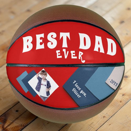 Best Dad Modern Geometrical Photo Fathers Day  Basketball