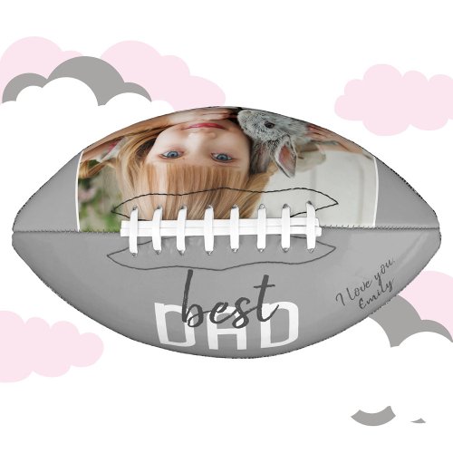 Best Dad Modern Grey Photo Fathers Day Football