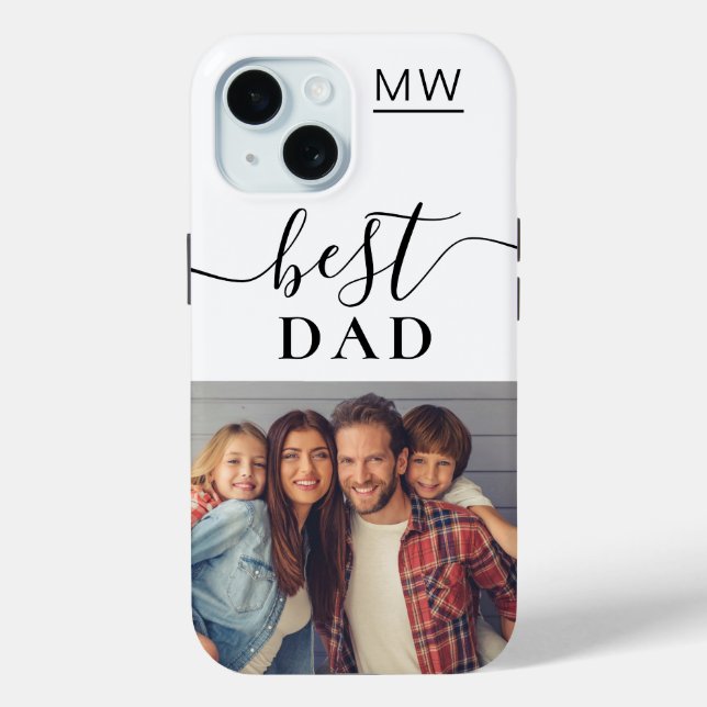 Best Dad Monogram Photo Case-Mate iPhone Case (Back)
