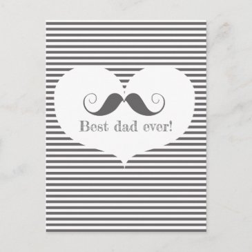 Best dad! Moustache & Grey Stripes - Father's Day