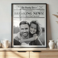 Best Dad Newspaper Custom Photo