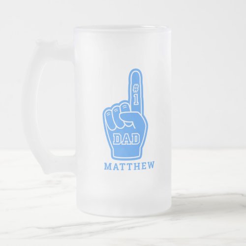Best Dad Number One Fathers Day Frosted  Glass Frosted Glass Beer Mug