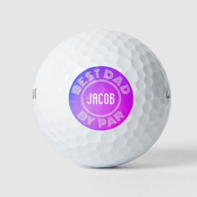 BEST DAD OF PAR Gradient Simple design Golf Balls (Front)