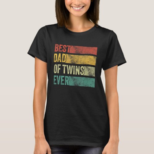 Best Dad of Twins Pregnancy Announcement Funny Vin T_Shirt