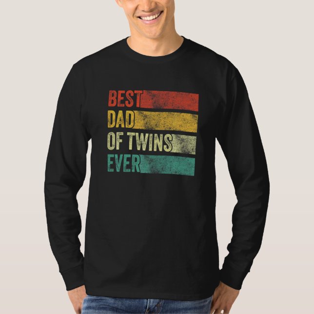 Best Dad Of Twins Pregnancy Announcement Funny Vin T-Shirt (Front)