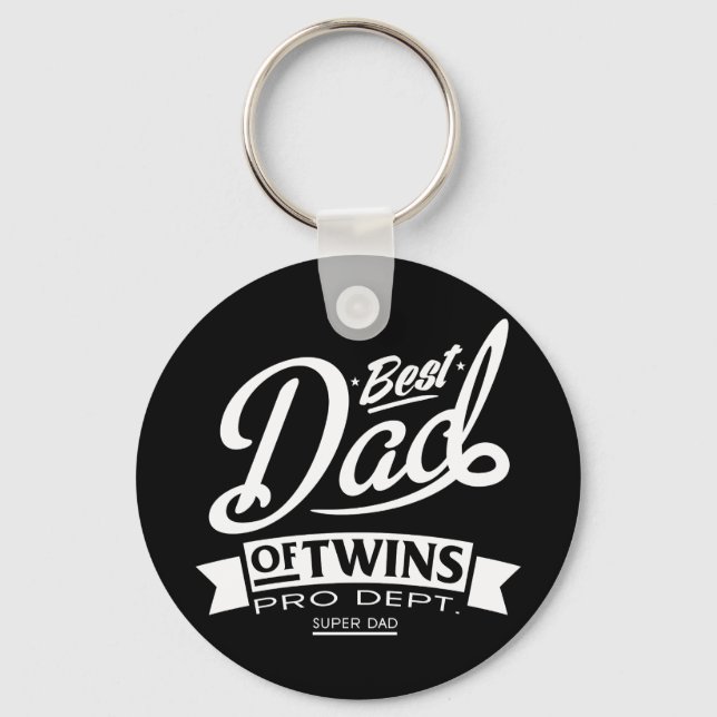 Best Dad Of Twins Pro Dept. Super Dad Keychain (Front)