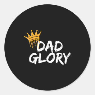 Best Dad On Heart Simple And Elegant Design Classic Round Sticker