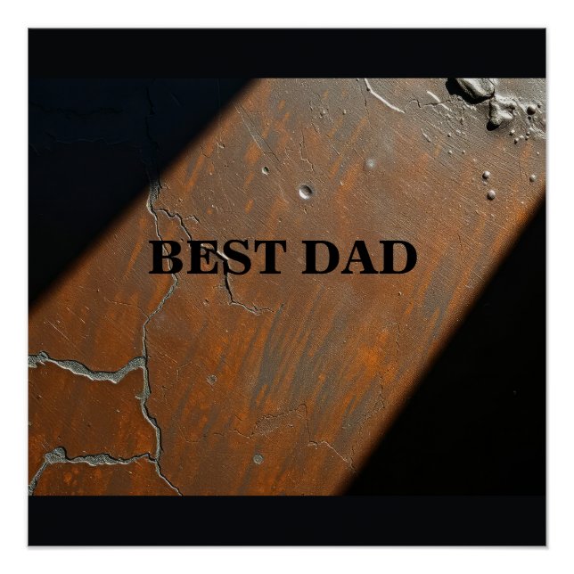 Best Dad on wooden background Poster (Front)