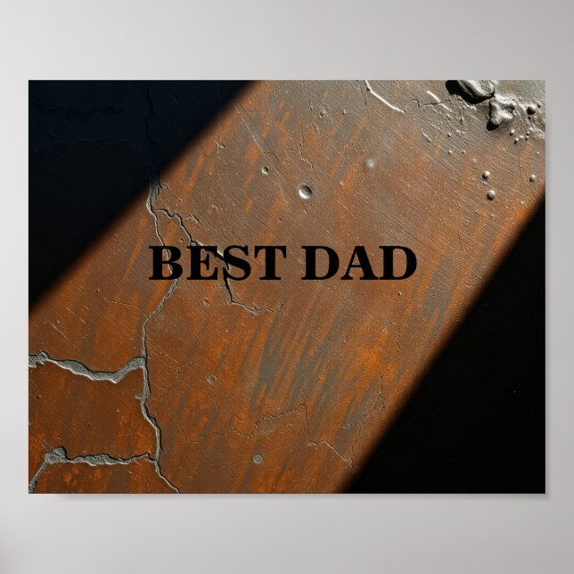 Best Dad on wooden background Poster (Front)