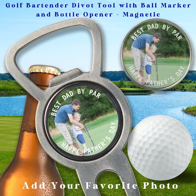 Best Dad Par Happy Fathers Day Custom Photo Golf Divot Tool (Creator Uploaded)