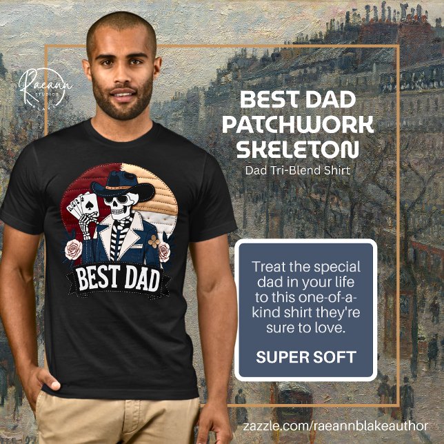 Best Dad Patchwork Skeleton Tri-Blend Shirt (Creator Uploaded)
