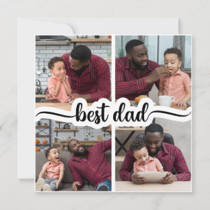 Best Dad Personalized 4 Photo Collage Announcement