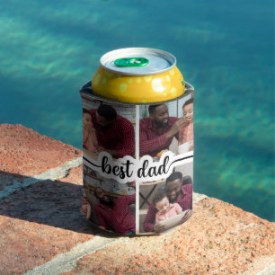 Best Dad Personalized 4 Photo Collage Can Cooler