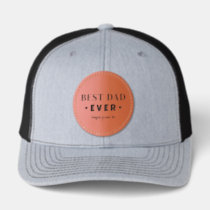 Best Dad Personalized Father Leather Patch Hat