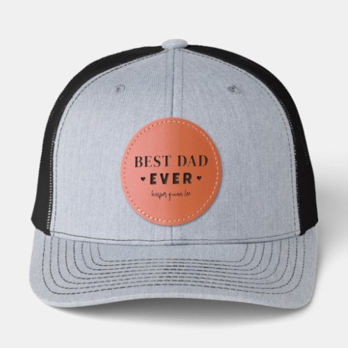 Best Dad Personalized Father Leather Patch Hat Best Dad Personalized Father Leather Patch Hat