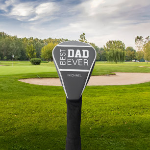 Best Dad Personalized Name Gray Golf Head Cover