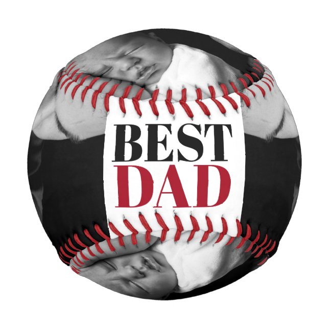 Best Dad Personalized Photo Baseball (Front)
