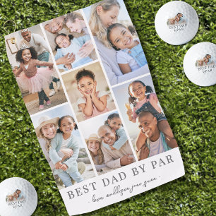 Best Dad Photo Collage Father Golf Towel
