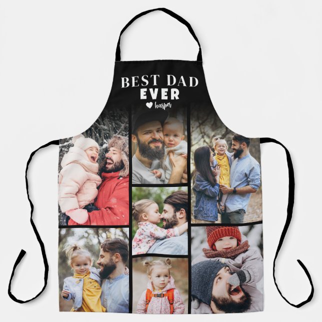 Best Dad Photo Collage Father's Day Apron (Front)
