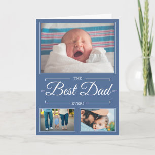 Best Dad Photo Collage Father's Day Greeting Card
