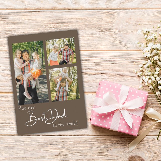 Best Dad Photo Collage Father's Day Holiday Card (Creator Uploaded)