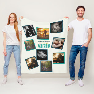 Best dad Photo Collage Funny Fatherhood Quote Fleece Blanket