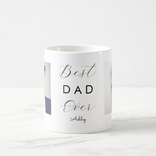 Best Dad Photo Father Script Elegant  Coffee Mug