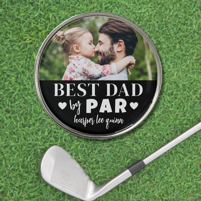 Best Dad Photo Golf Ball Marker (Best Dad By Par Photo golf ball marker)
