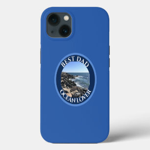 Best Dad Photo of Atlantic Ocean Blue Sea iPhone 13 Case