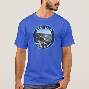 Best Dad Photo of Atlantic Ocean Blue Sea Lovers T-Shirt